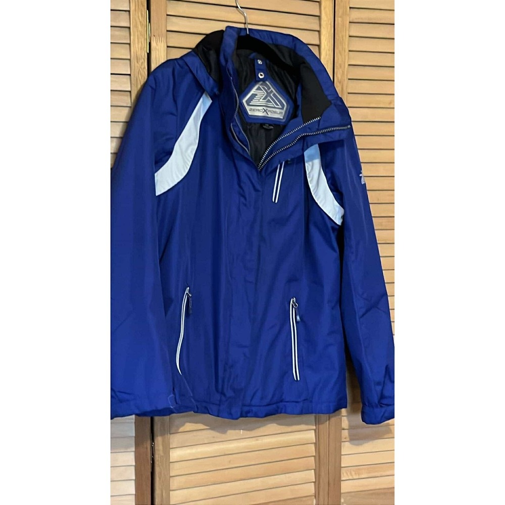 ZEROXPOSURE Snowboarding CO WOMEN SZ M Blue COAT DOUBLE ZIP Ski Gear
